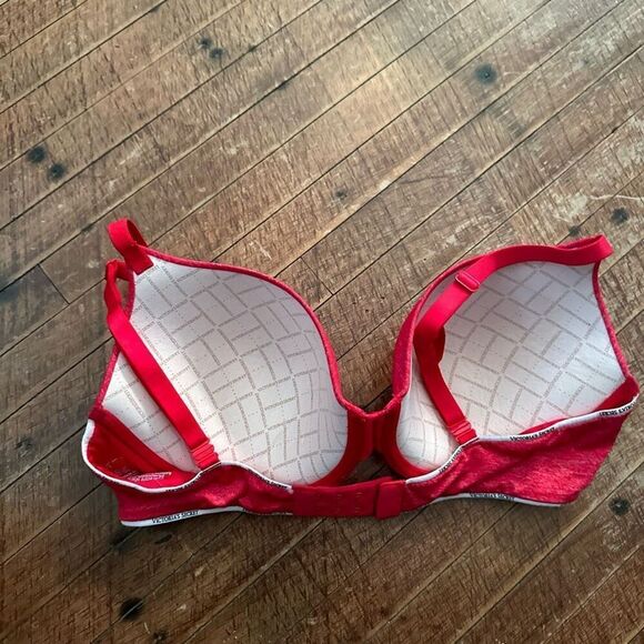 Victoria’s Secret uplift semi Demi red heathered soft 36D bra - Picture 2 of 3